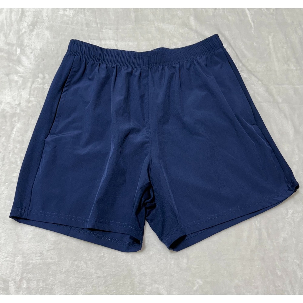 Men's Sport Athletic Training Shorts With Drawstring Waist - Navy Blue Large